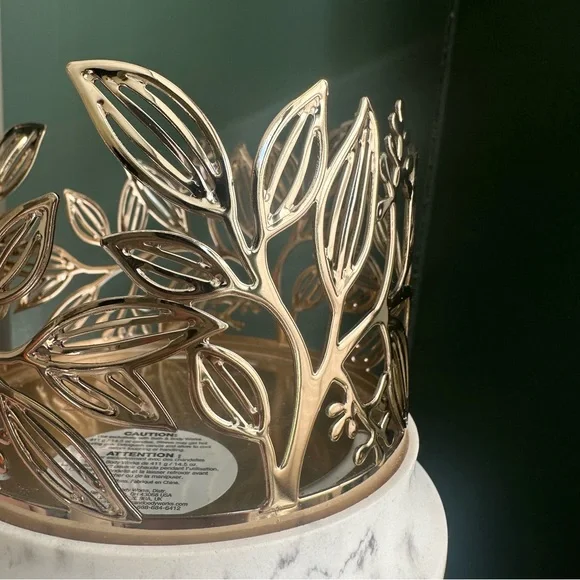 Bath & Body Works 3-wick Candle Holder— Vines w/marble base - Picture 3 of 5